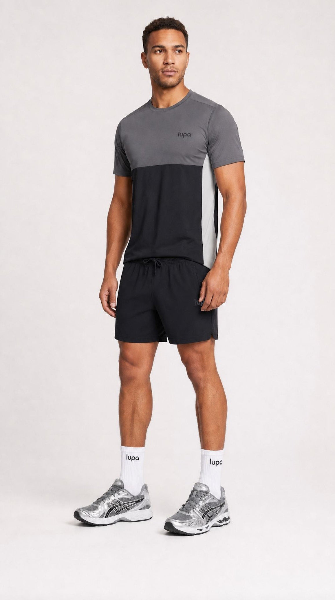 Barcelona Colour Block Tee - Black/Mid Grey