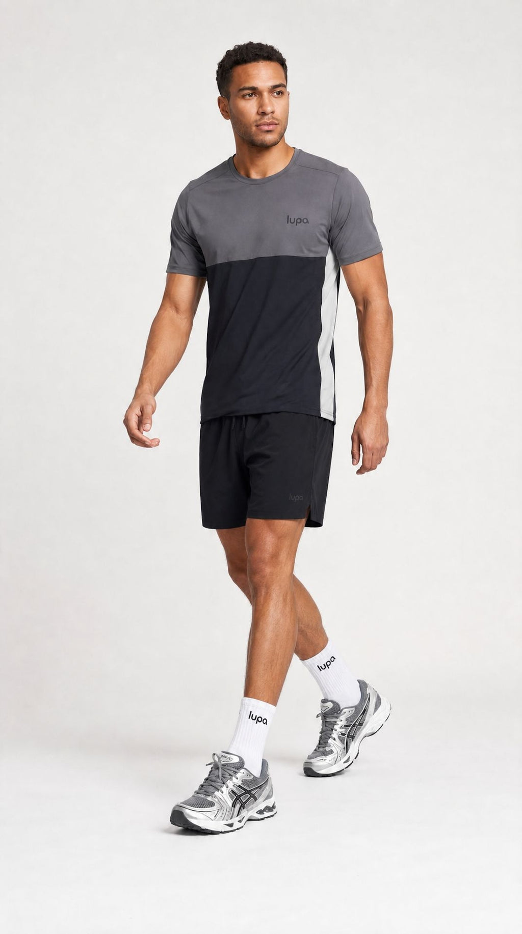 Barcelona Colour Block Tee - Black/Mid Grey
