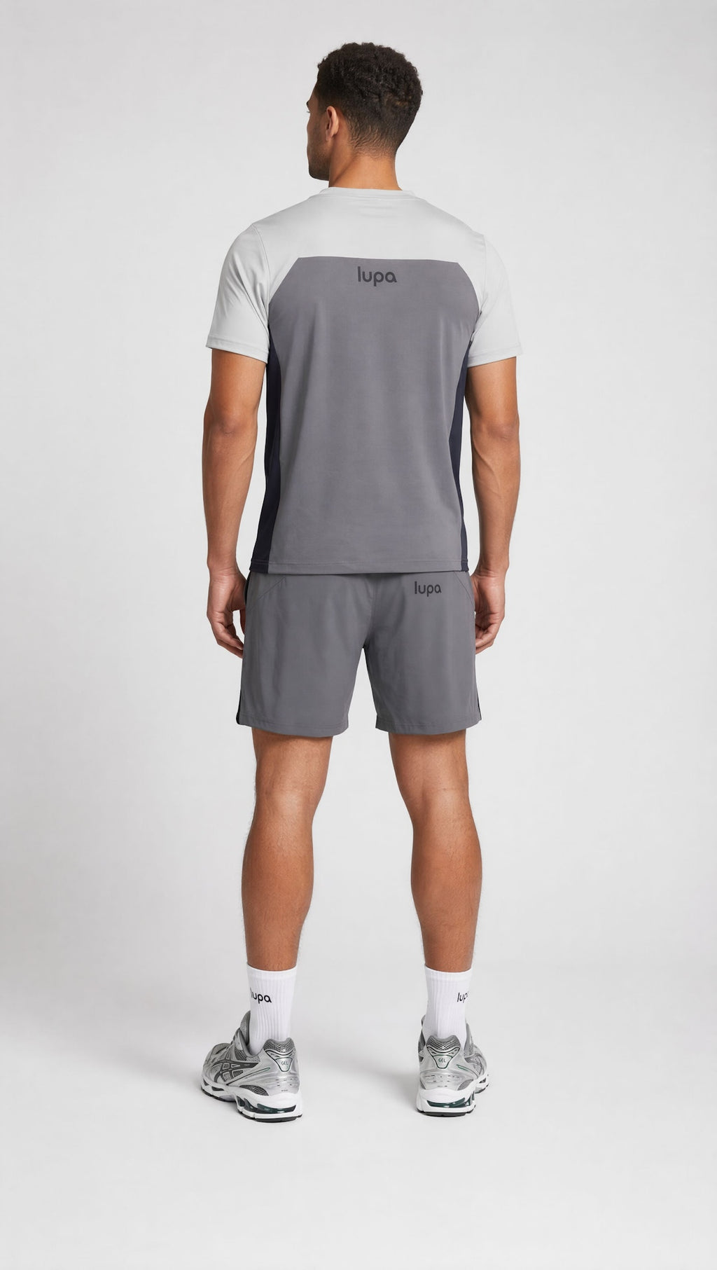 Barcelona Colour Block Tee - Mid Grey/Light Grey