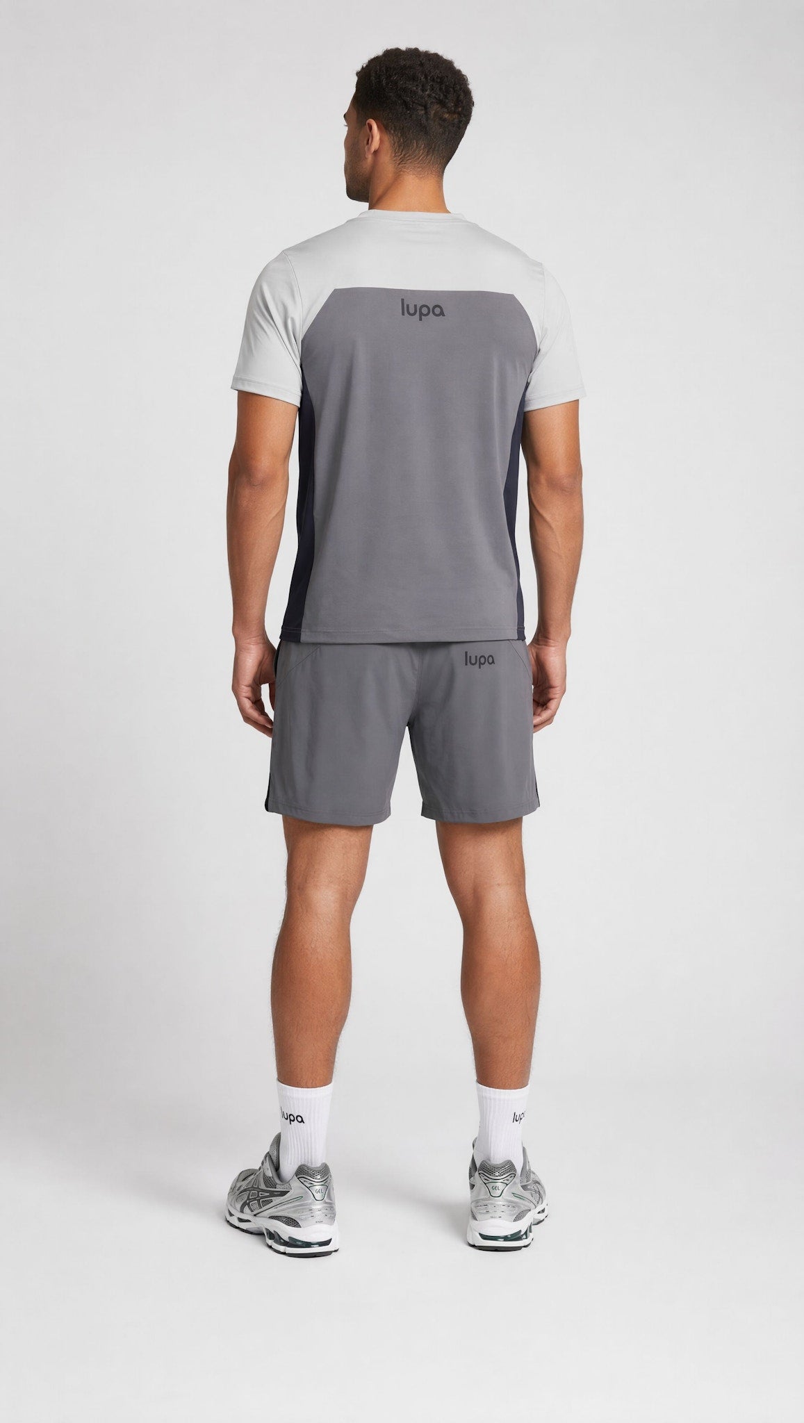 Barcelona Colour Block Tee - Mid Grey/Light Grey