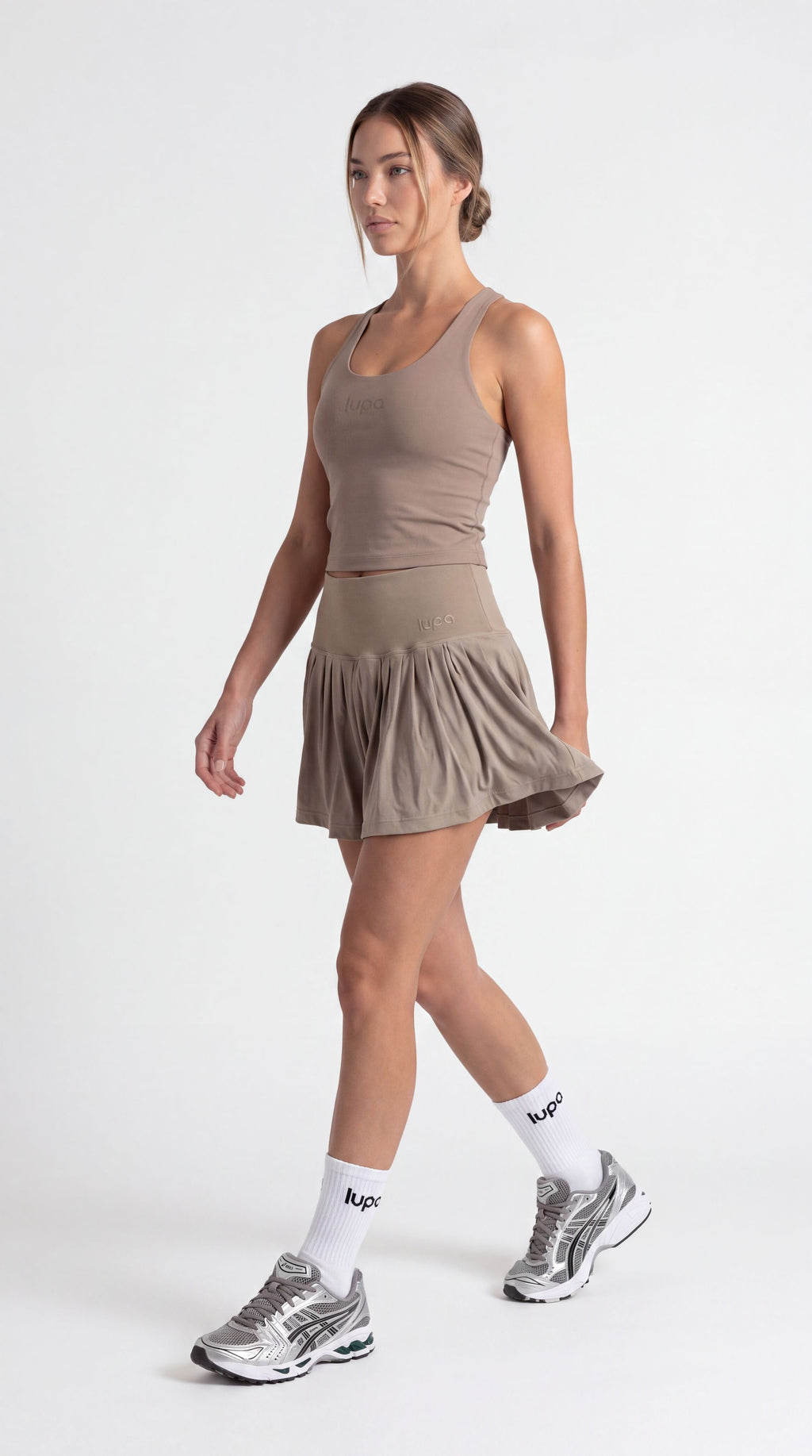 Milan Soft Touch Vest and Sydney Skort - Taupe