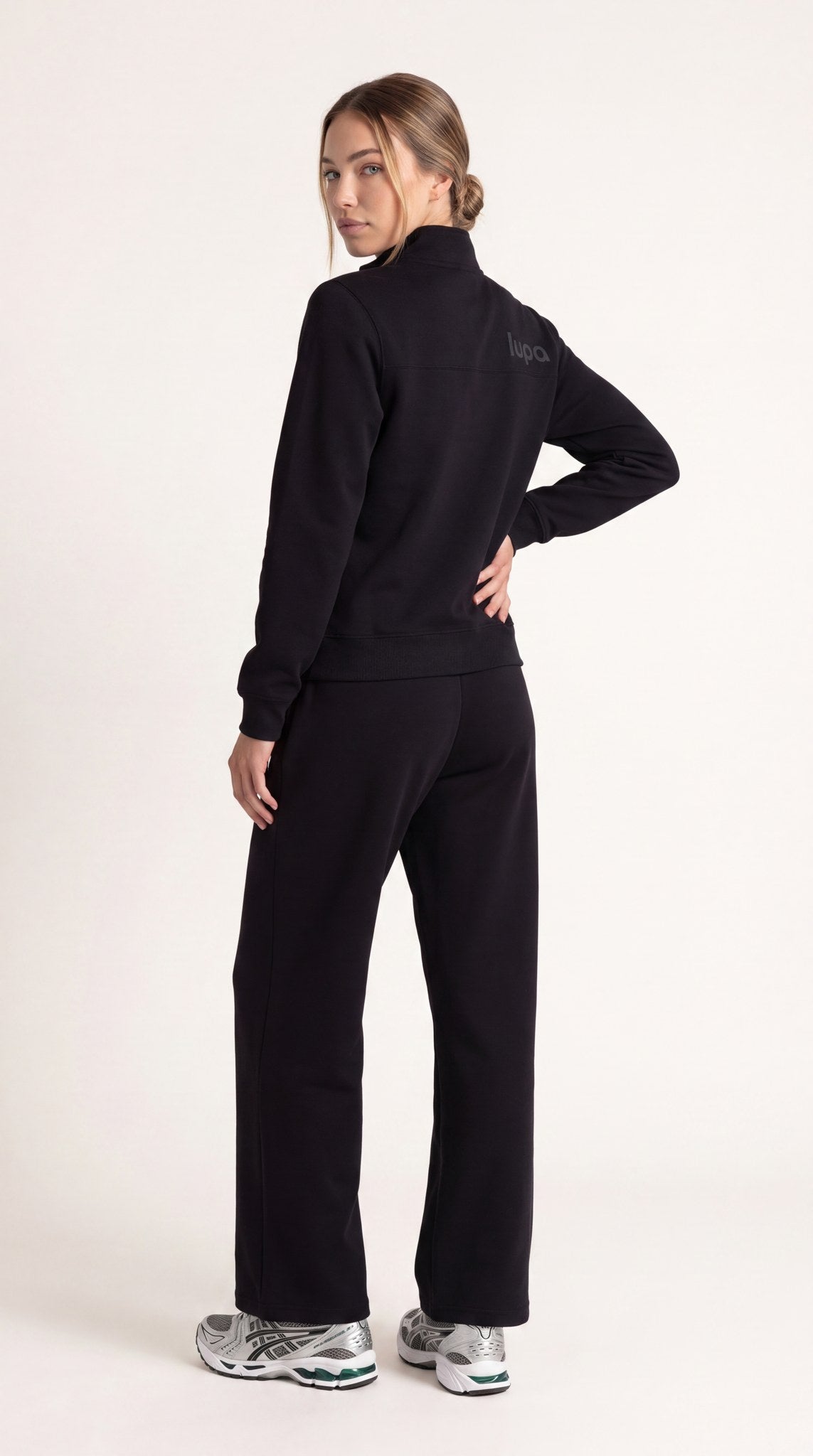 Paris Fleece Open Hem Pant - Black