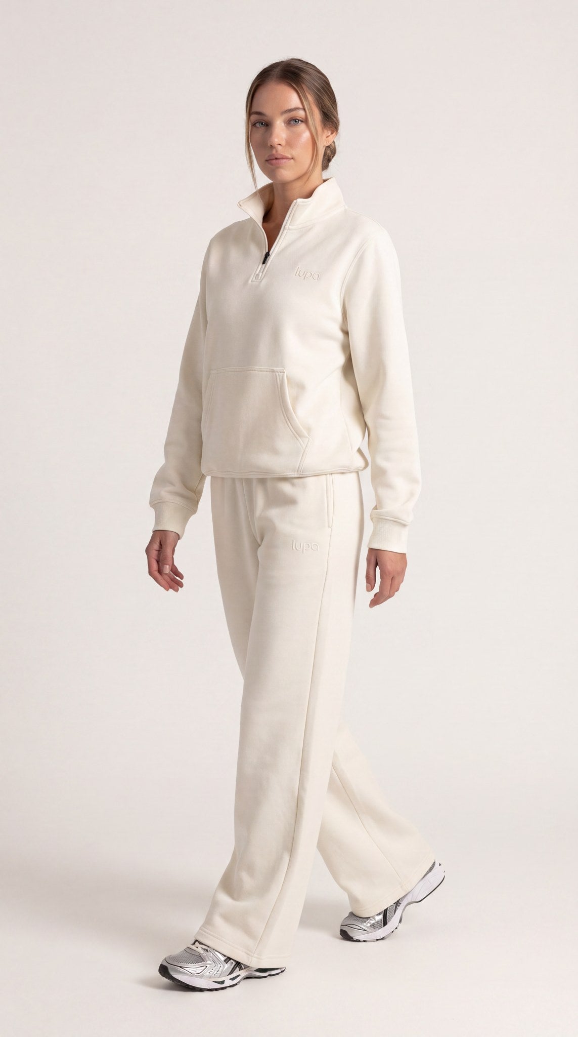 Paris Fleece Open Hem Pant - Vanilla
