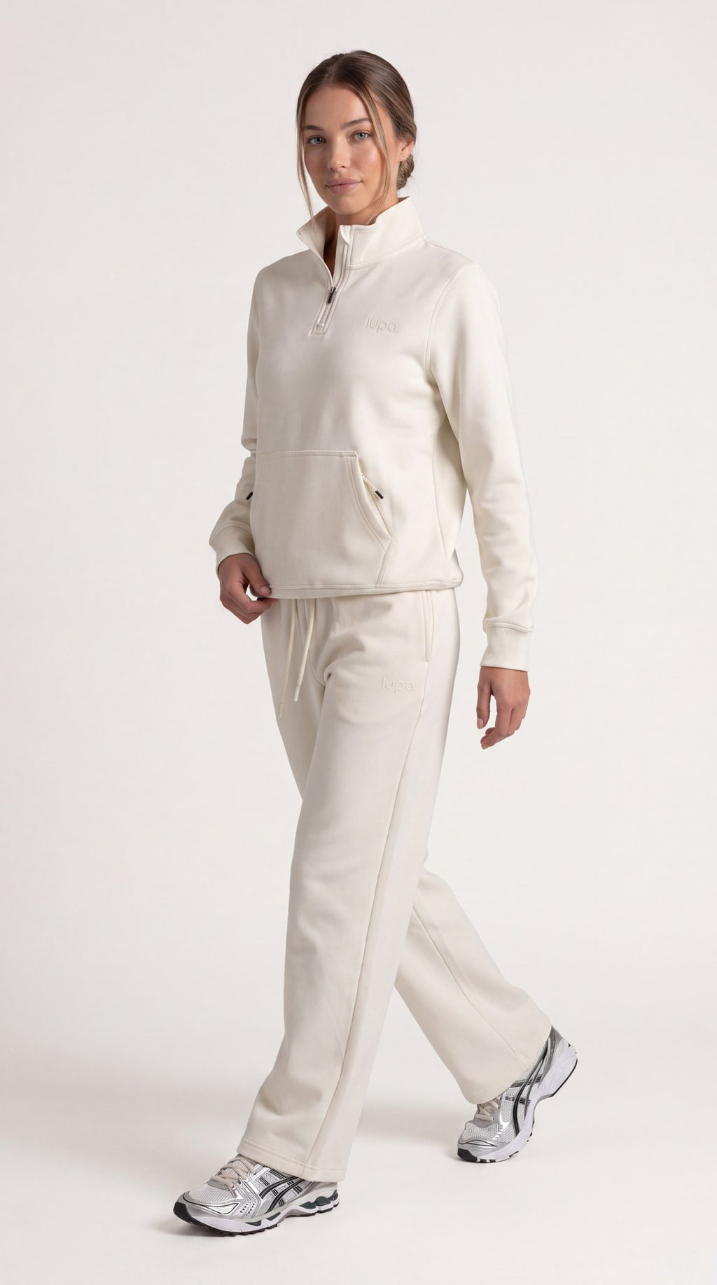 Paris Fleece Open Hem Pant - Vanilla
