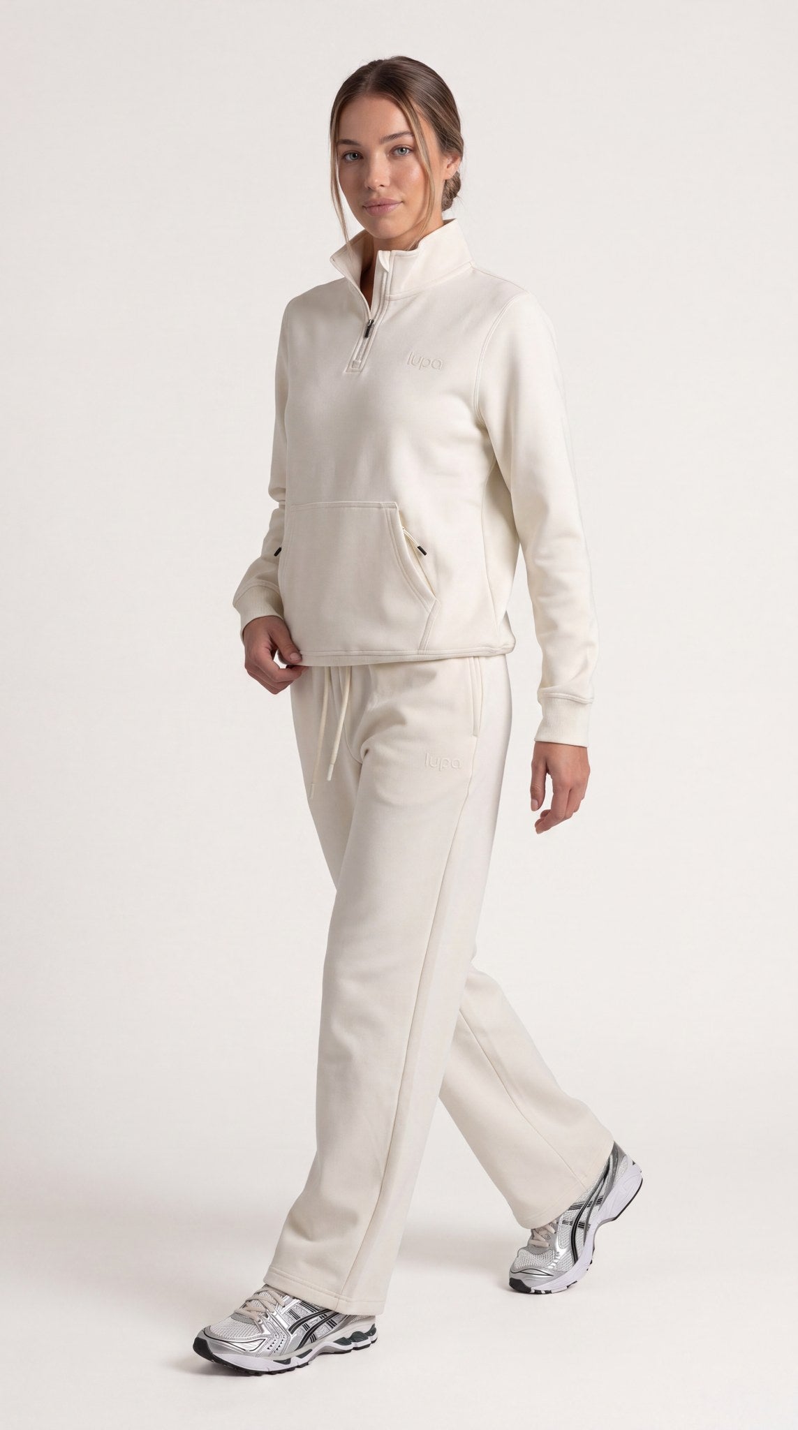 Paris Fleece Open Hem Pant - Vanilla